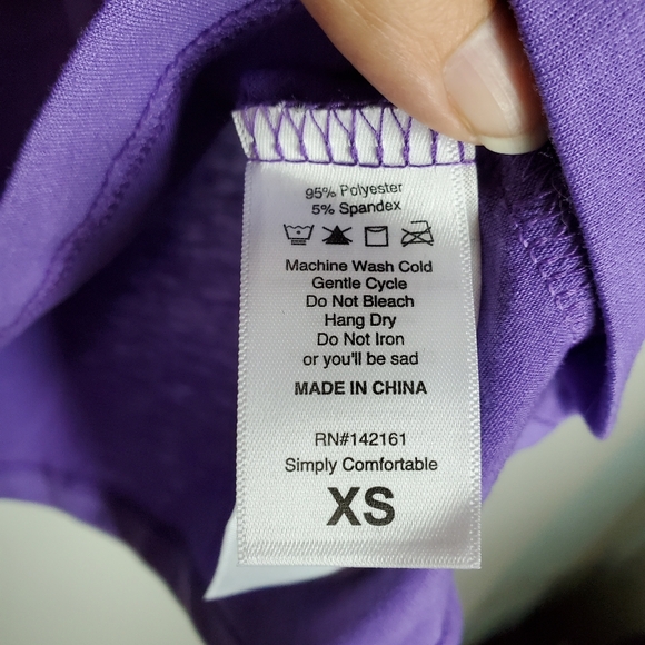 NWT 2 piece LulaRoe Christy T Purple and Navy.  Size XS - Picture 8 of 9